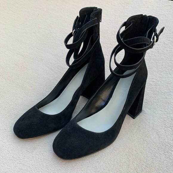 1.State Makal Genuine Suede Strappy Flared Heels Sz8 - Picture 7 of 16